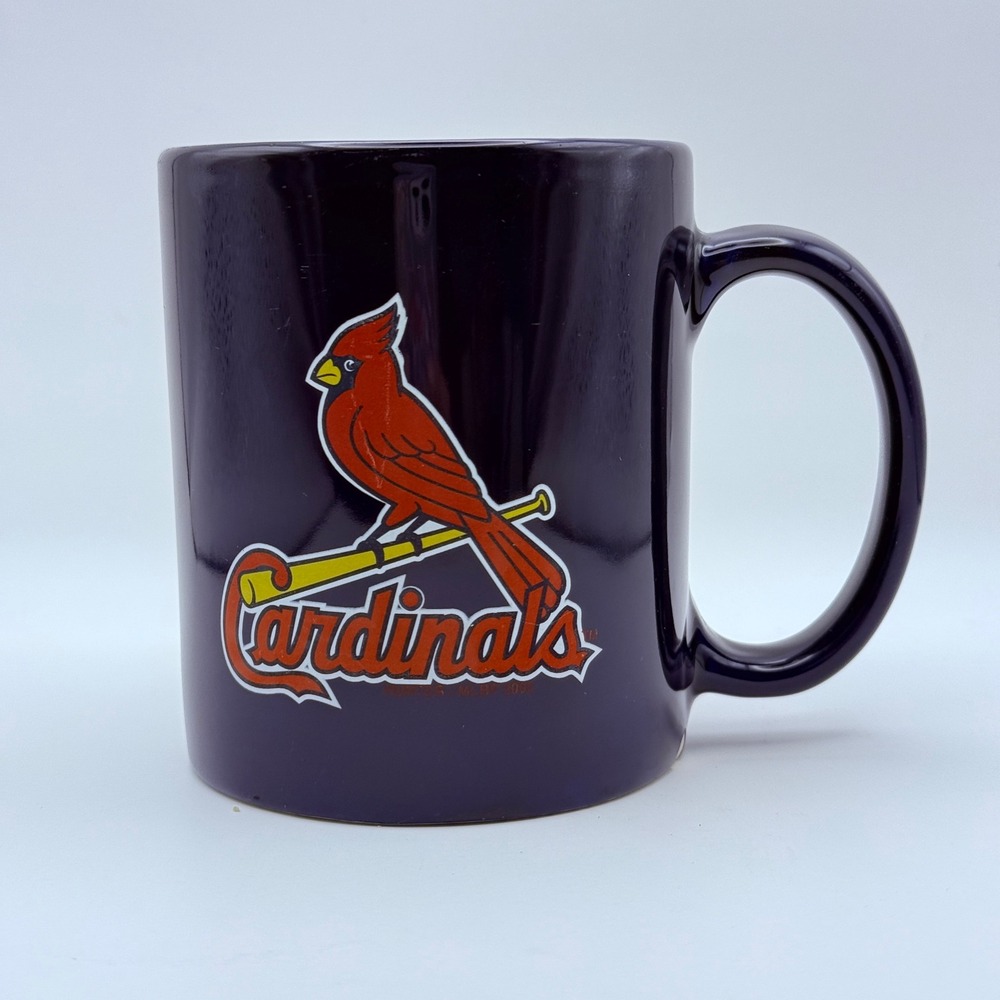 St Louis Cardinals MLB Baseball Ceramic Coffee Mug Navy Blue Red Bird‎ Logo Cup